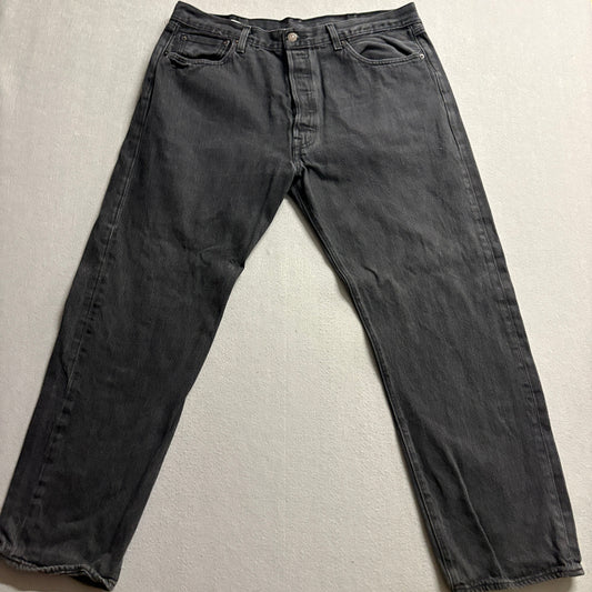 Levi's 501 Original Fit Jeans Mens 40x32 Black Denim Button Fly Pants