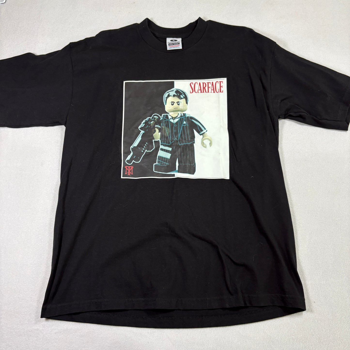 Pro Club Mens XL T Shirt Black Scarface Lego Graphic Tee Heavyweight Streetwear