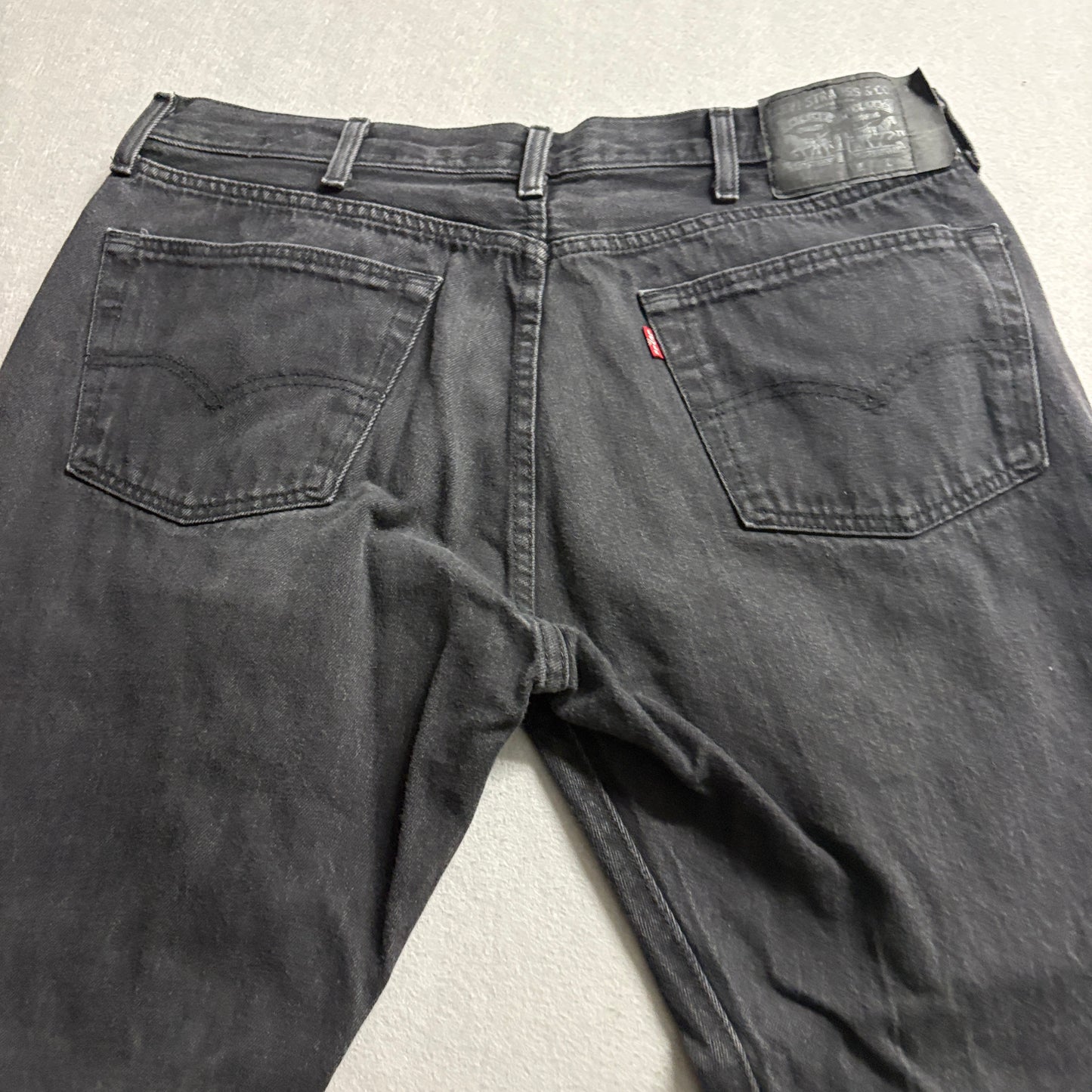 Levi's 501 Original Fit Jeans Mens 40x32 Black Denim Button Fly Pants