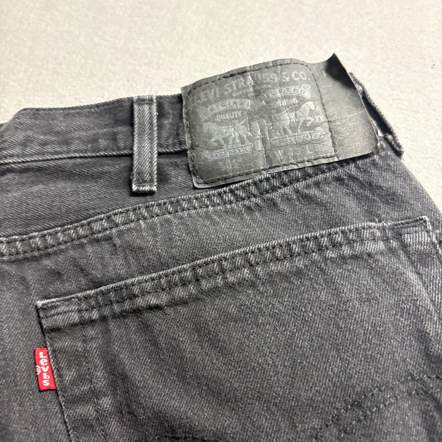 Levi's 501 Original Fit Jeans Mens 40x32 Black Denim Button Fly Pants