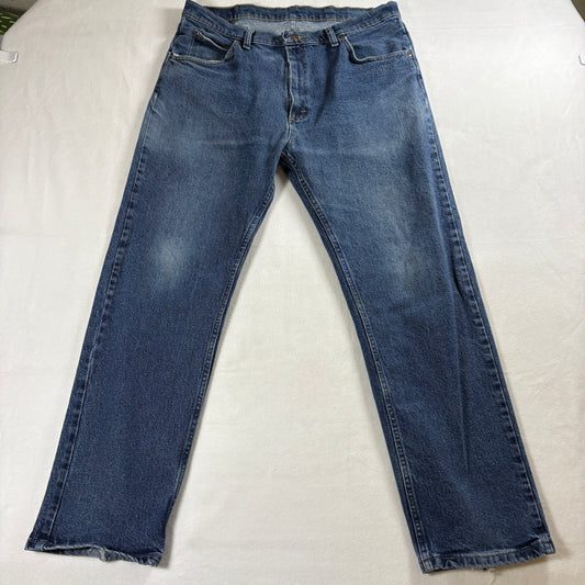 Wrangler Jeans Mens 36x30 Vintage 90s Straight Leg Blue Denim Retro Fit Workwear