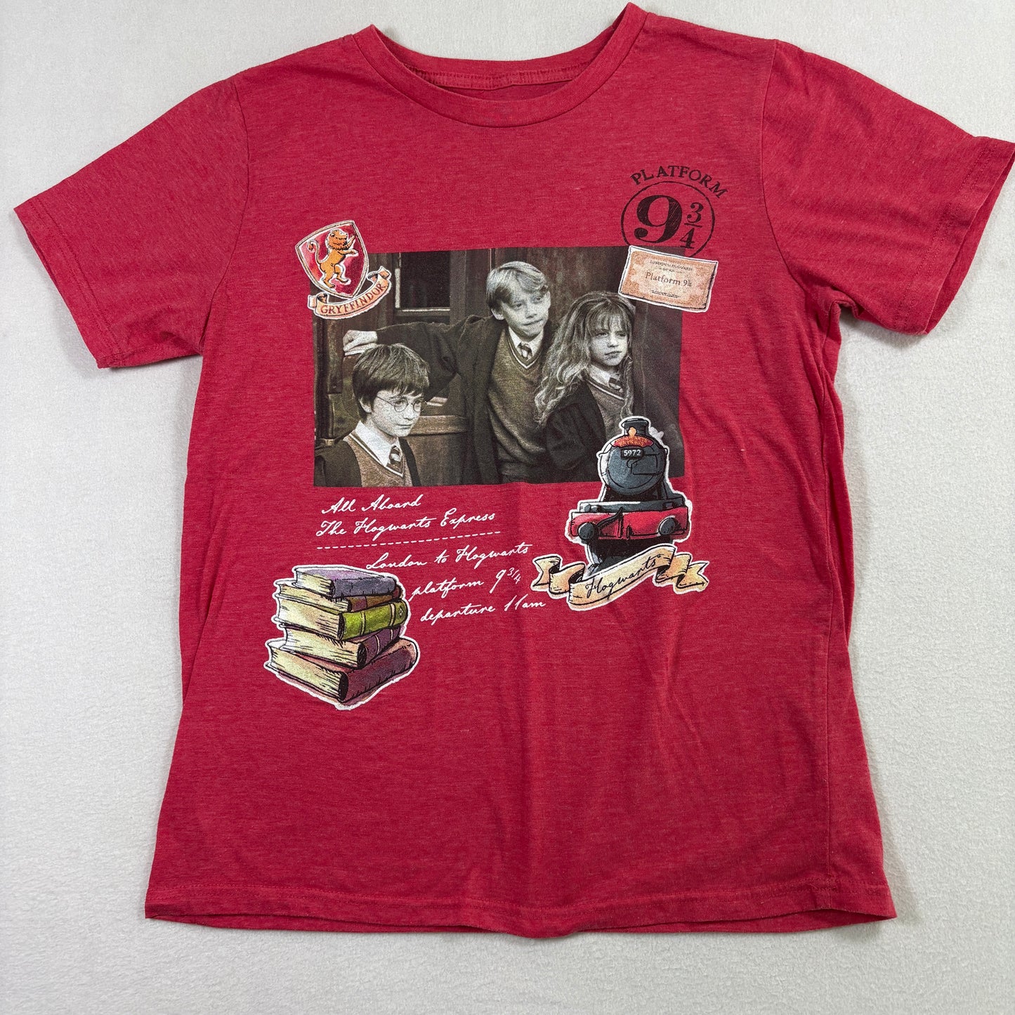 Harry Potter Mens XL Red T Shirt Gryffindor Hogwarts Express Vintage 90s Y2K