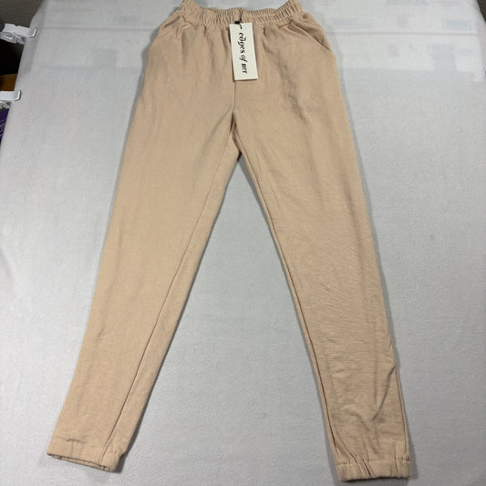 Beige Knit Jogger Pants Womens XS NWT Soft Lounge Casual Streetwear