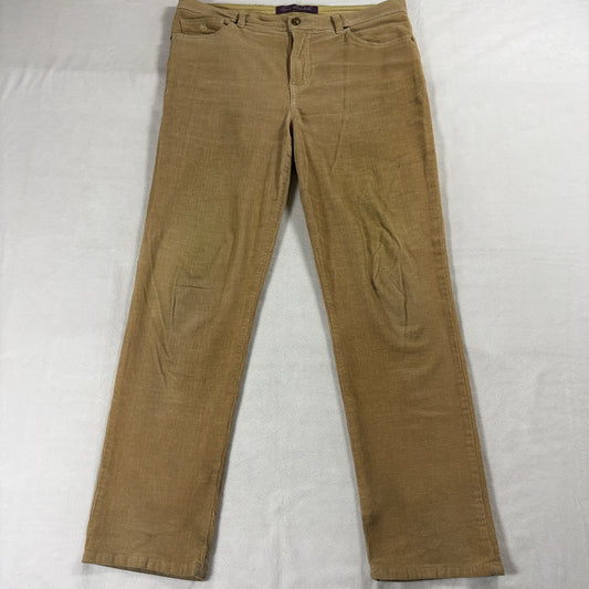 Corduroy Pants Straight Leg Gloria Vanderbilt Tag 10 Fits 36X30 Beige Stretch
