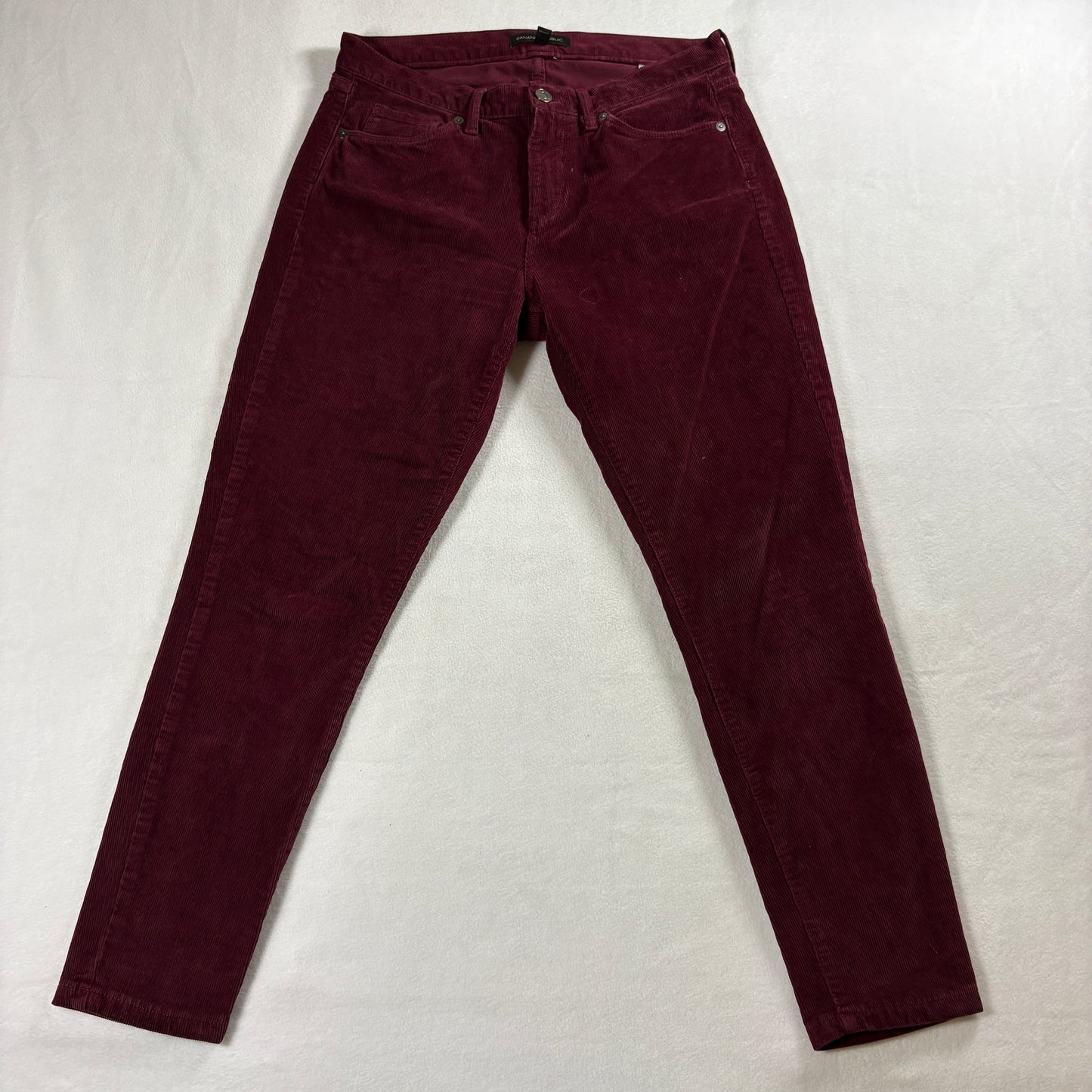 Banana Republic Pants Womens 27P Burgundy Corduroy Skinny Stretch Fit Retro Soft