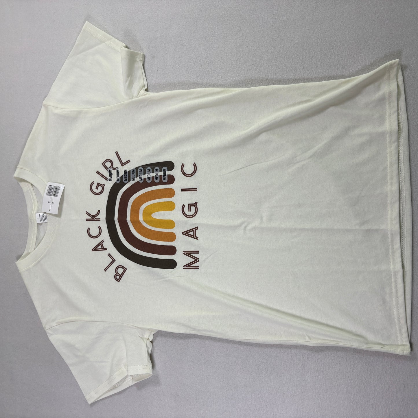 Black Girl Magic Womens M White T Shirt Retro Rainbow Graphic Tee NWT 90s Y2K