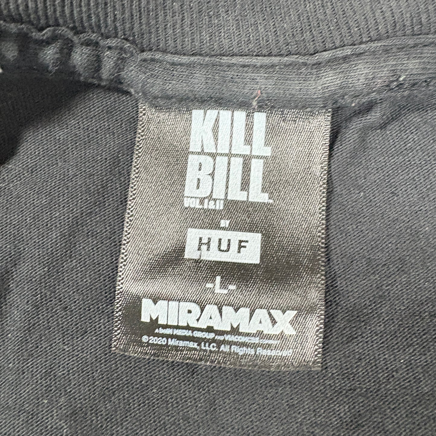 HUF Kill Bill T-Shirt Mens Large Black Graphic Gogo Yubari Movie Collab Tee