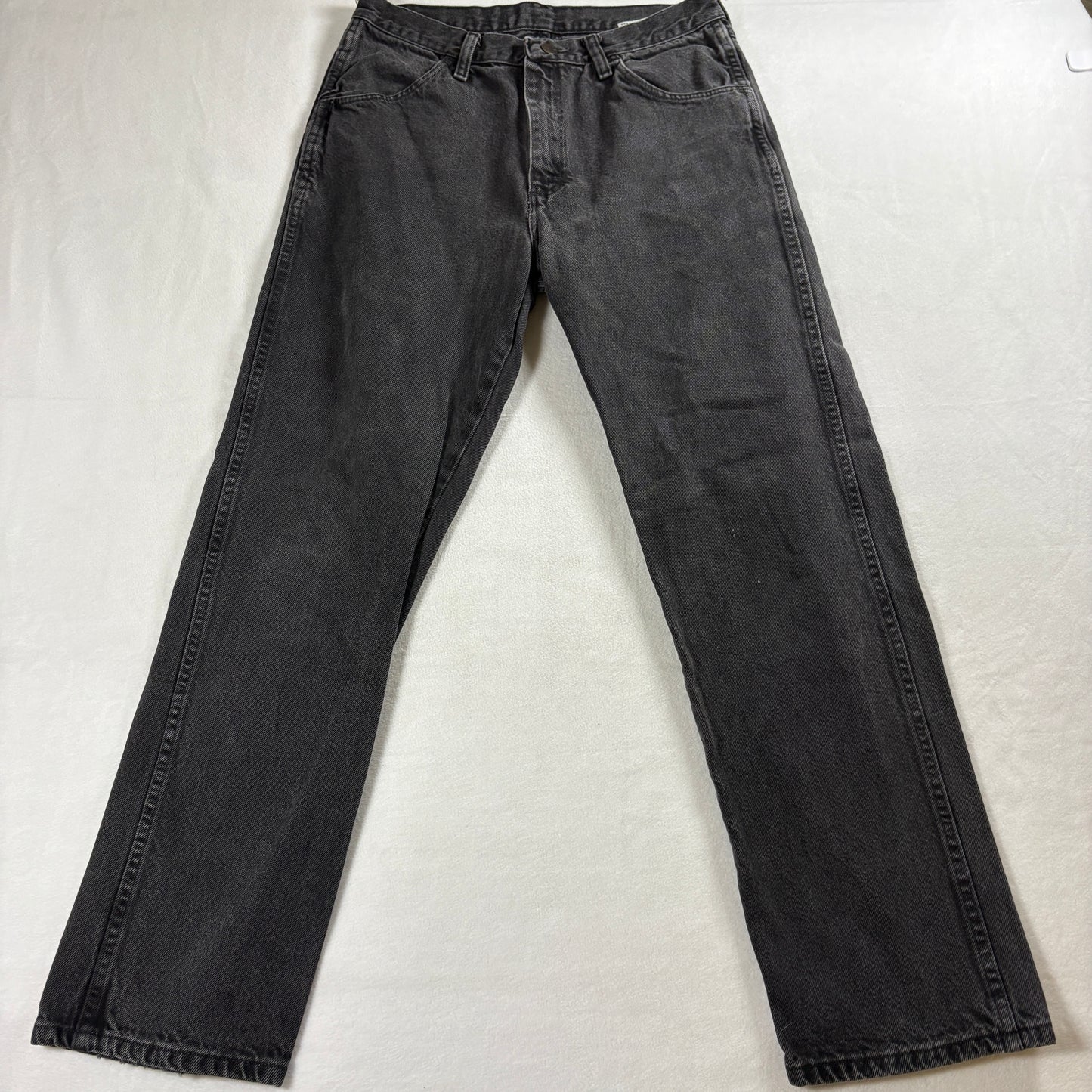 Rustler Jeans Mens 32x30 Vintage 90s Straight Leg Black Denim Grunge Wearable 90