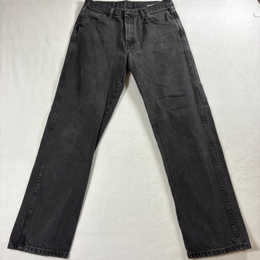 Rustler Jeans Mens 32x30 Vintage 90s Straight Leg Black Denim Grunge Wearable 90