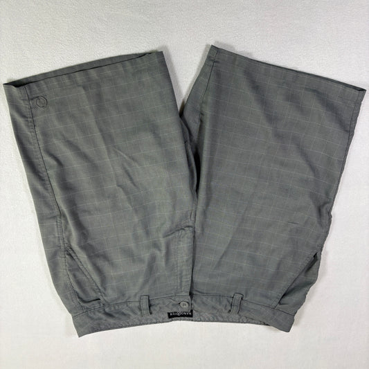 Hang Ten Mens 36 Gray Plaid Shorts Casual Checkered Stretch Flat Front Surf Skate