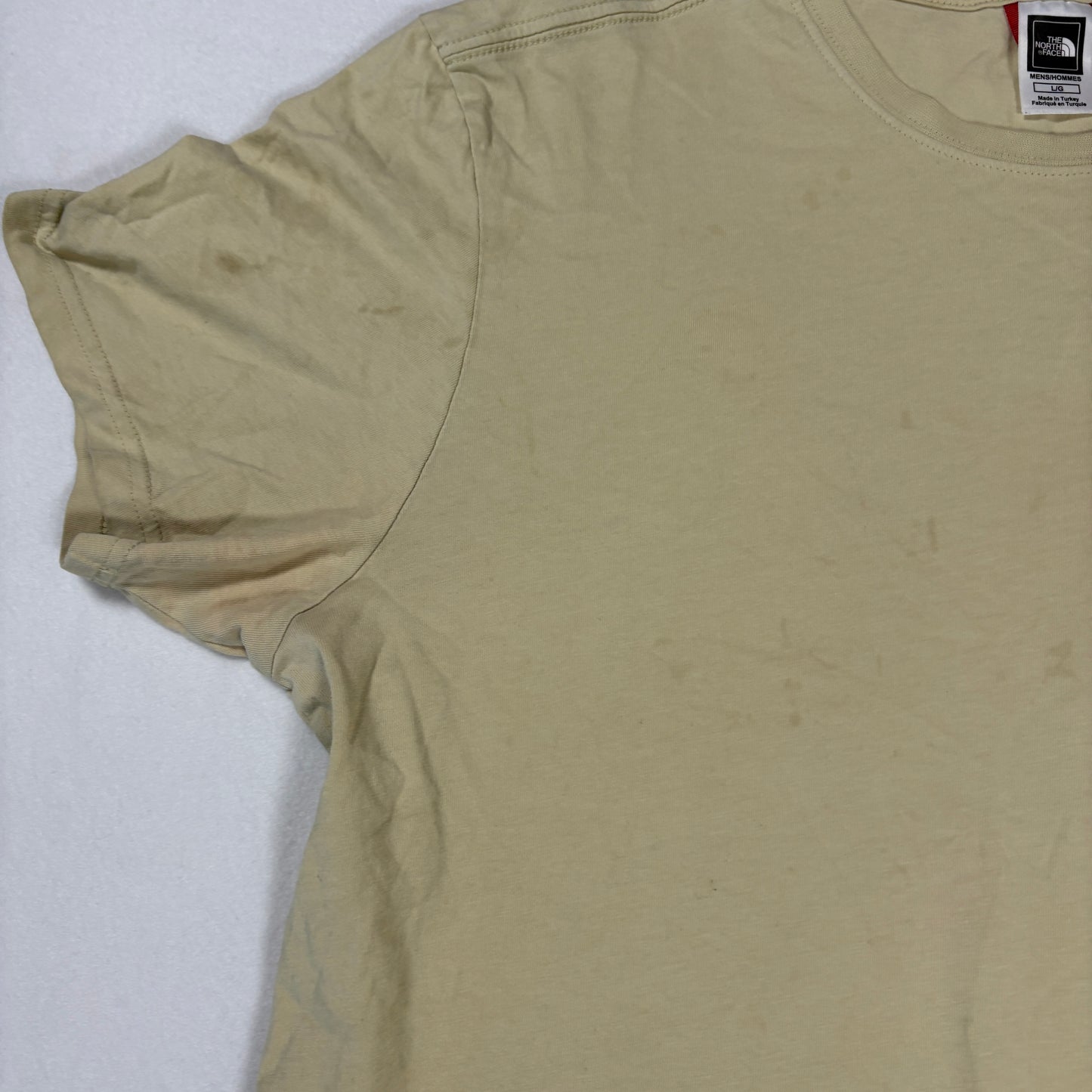The North Face T-Shirt Mens Large Beige Short Sleeve Logo Tee Outdoor Casual