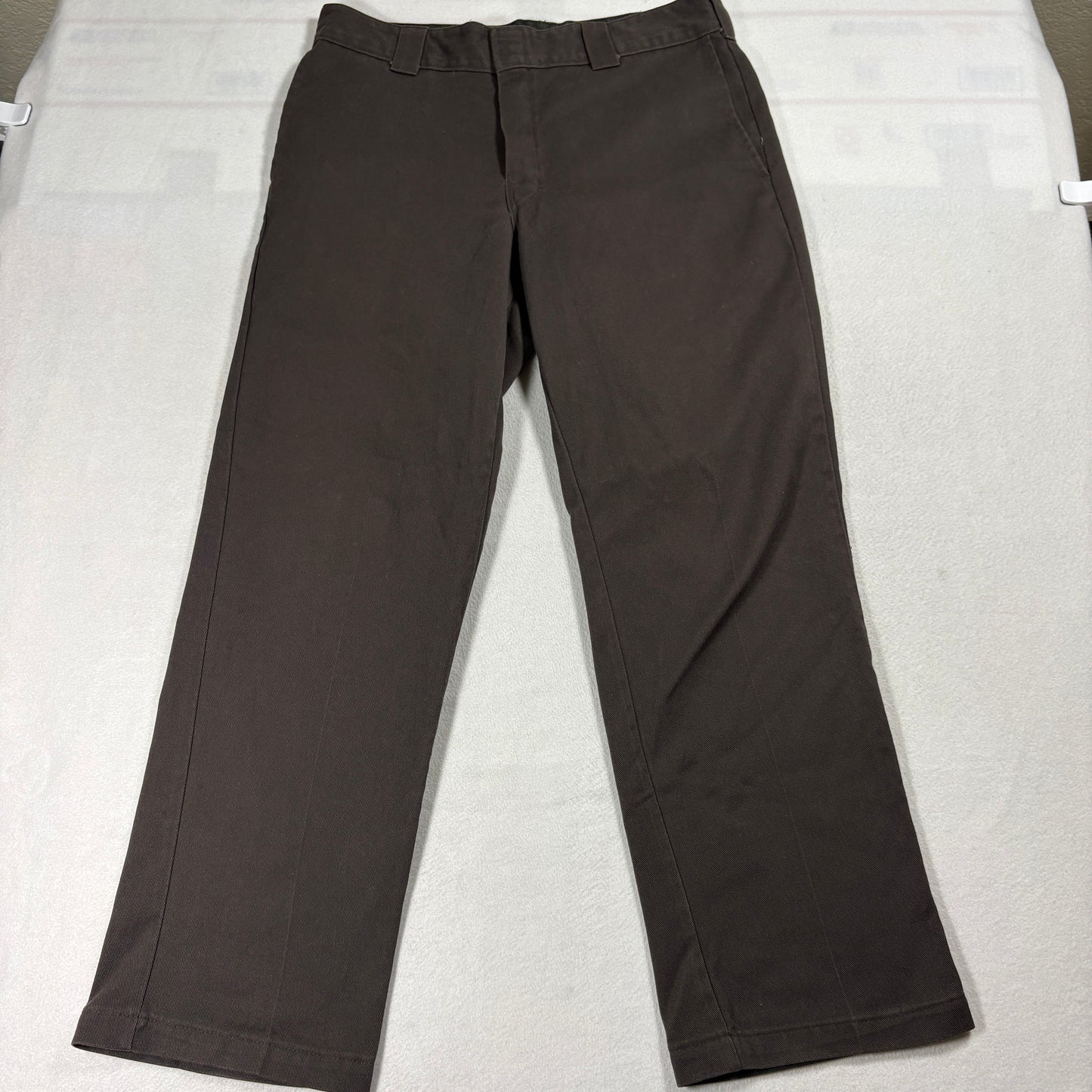 Dickies Work Pants Mens 34x30 Brown Straight Leg Flex Durable Casual