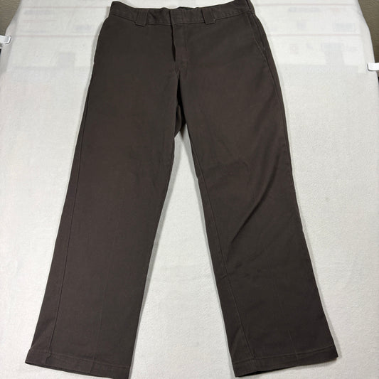 Dickies Work Pants Mens 34x30 Brown Straight Leg Flex Durable Casual