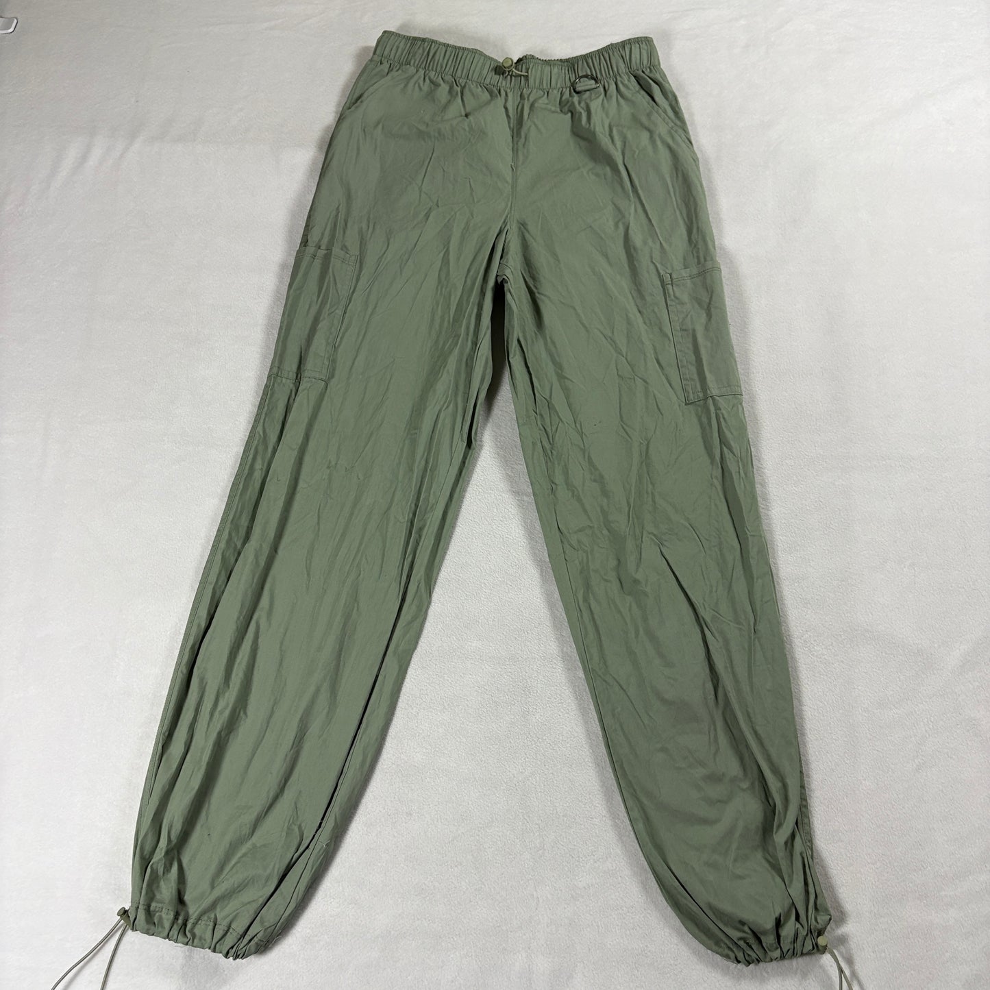 Utility Cargo Parachute Pants Jogger Hippie Rose Tag S Fits Like 28X28 Green