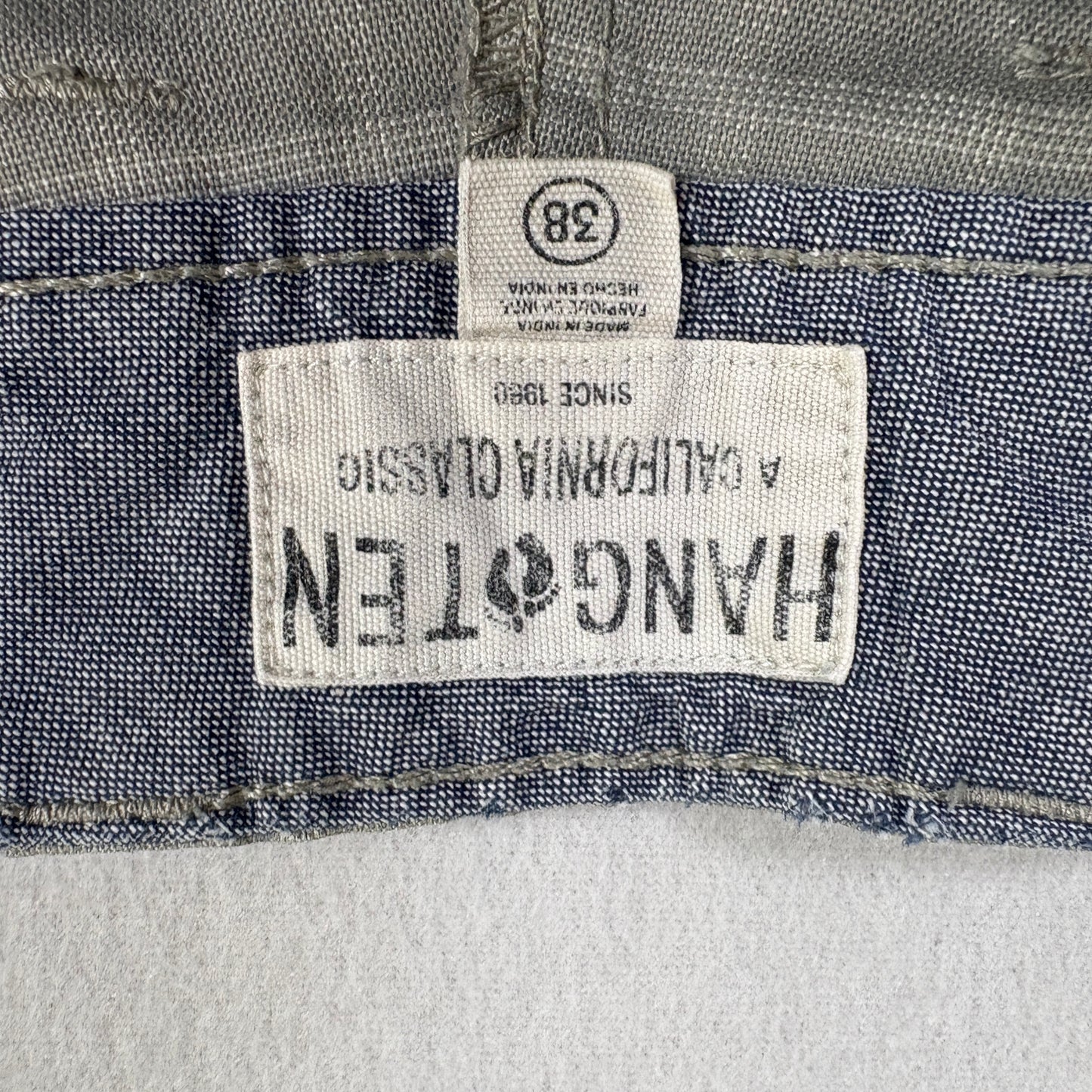 Hang Ten Mens Shorts 38 Plaid Gray Casual Classic Summer Outdoor Surf Skate