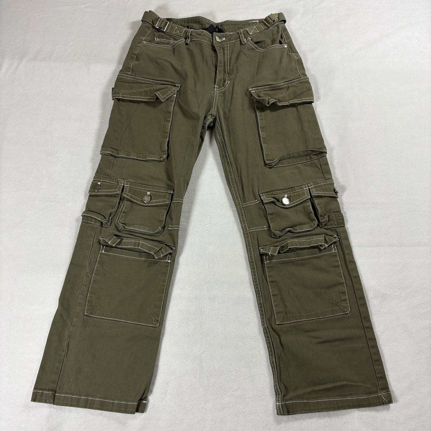 Utility Cargo Pants Multi Pocket Streetwear Honey Peach Tag S Fits Like 28X26