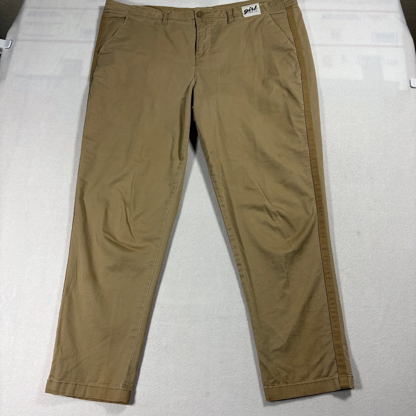Kensie Jeans Pants Womens 14/32 Khaki Girlfriend Relaxed Fit Ankle Casual