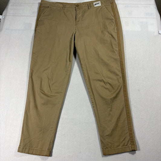 Kensie Jeans Pants Womens 14/32 Khaki Girlfriend Relaxed Fit Ankle Casual