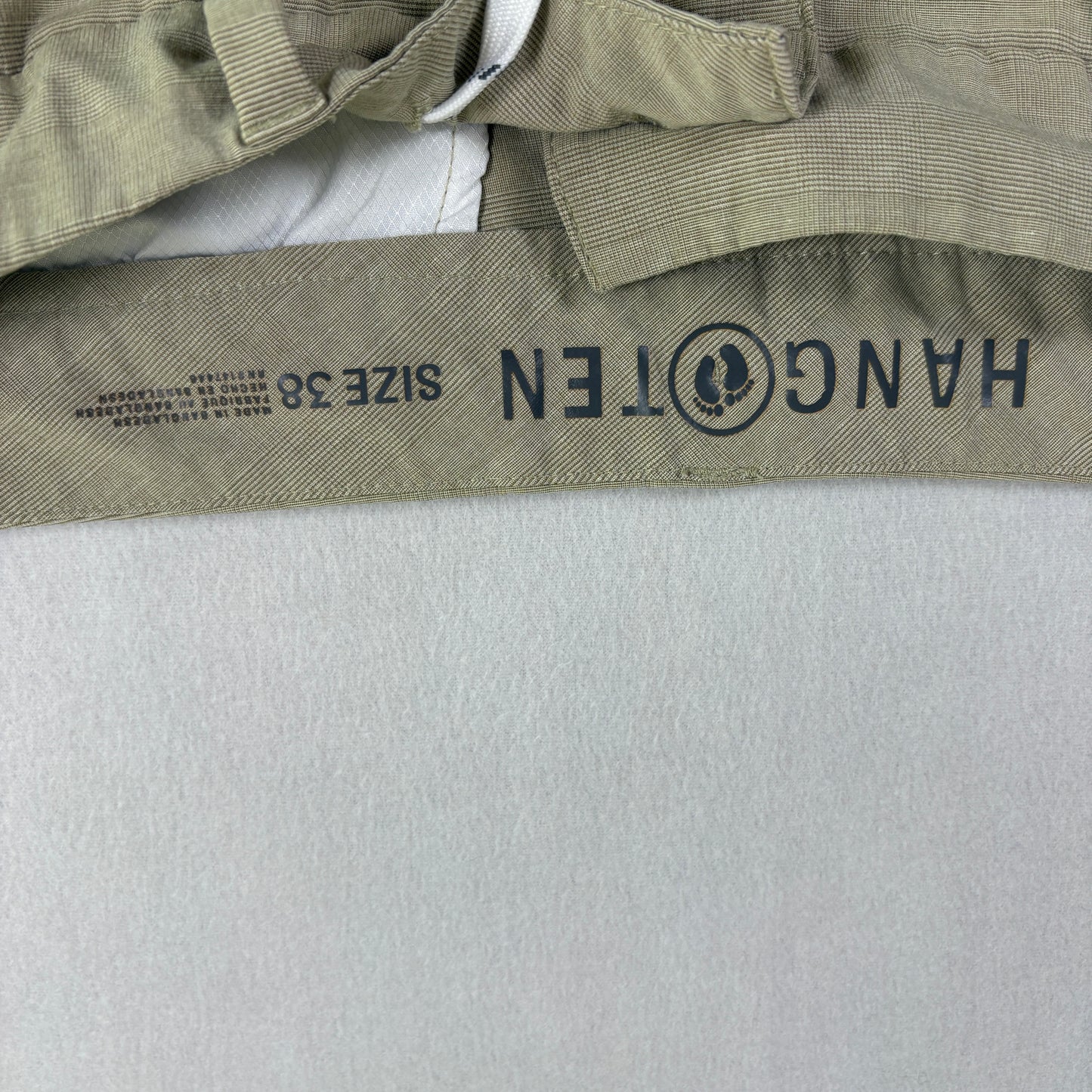 Hang Ten Mens Shorts 38 Khaki Tan Drawstring Hybrid Casual Surf Skate Summer