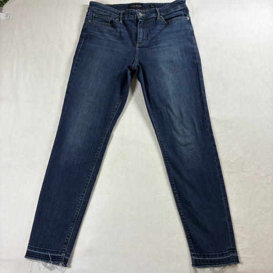 Lucky Brand Jeans Womens 12/31 Skinny Raw Hem Stretch Denim Blue Mid Rise Casual