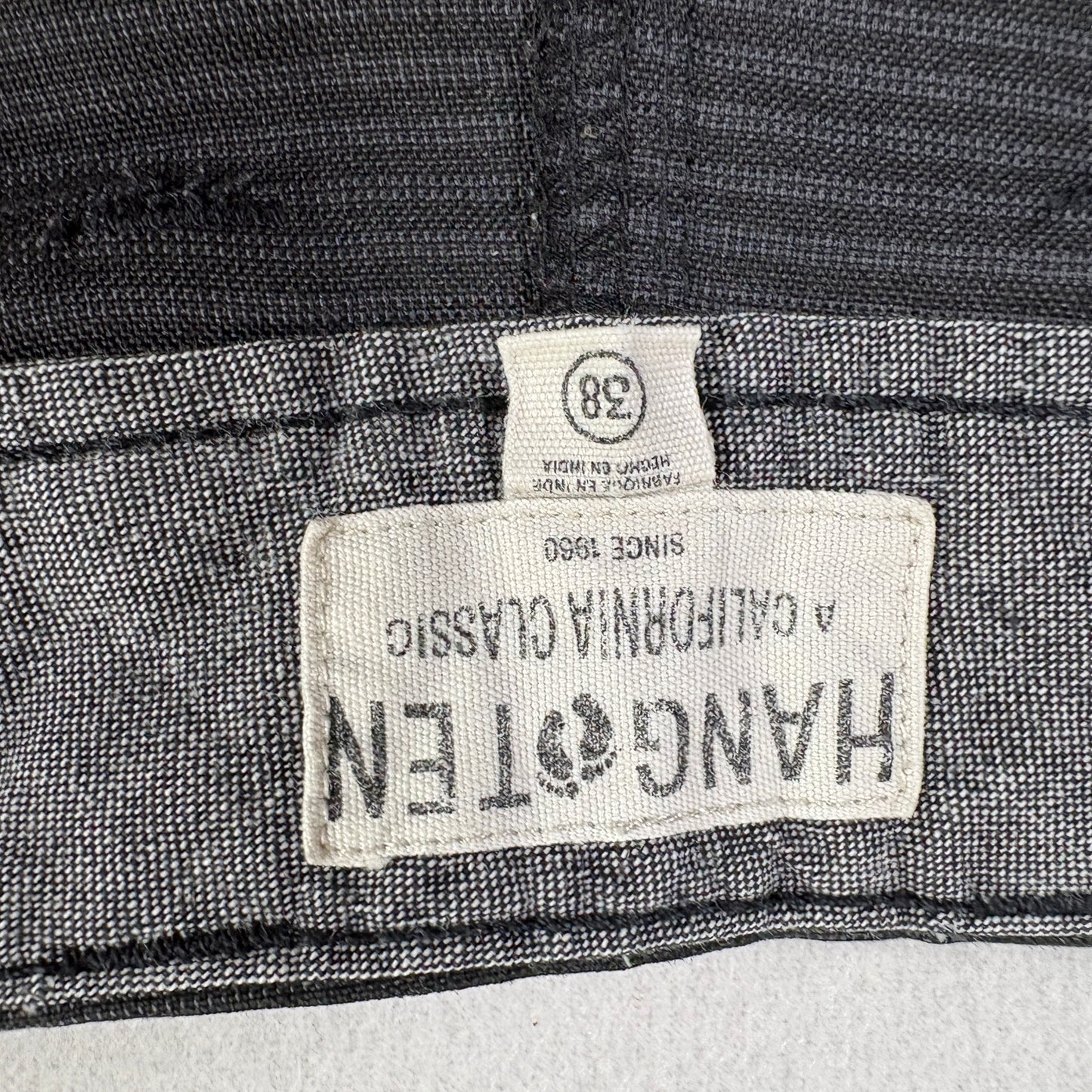 Hang Ten Mens Shorts 38 Black Striped Casual Chino Surf Skate Summer Classic