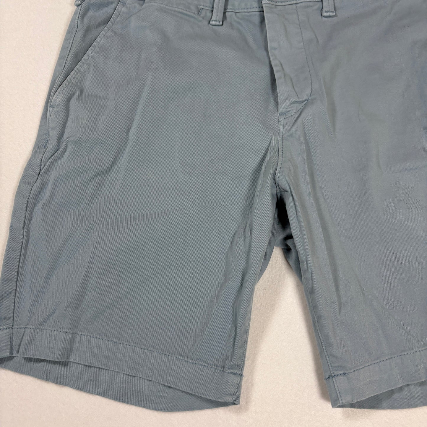 Express Shorts Mens 32 Blue Slim Fit Chino Casual Flat Front Summer Style