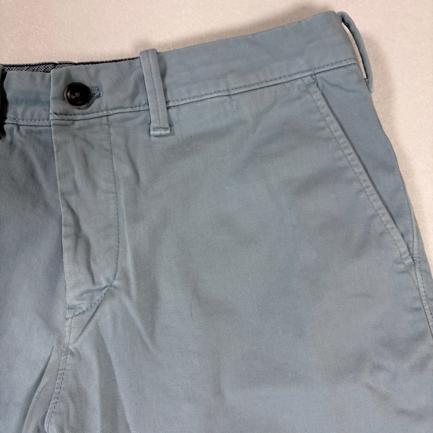 Express Shorts Mens 32 Blue Slim Fit Chino Casual Flat Front Summer Style
