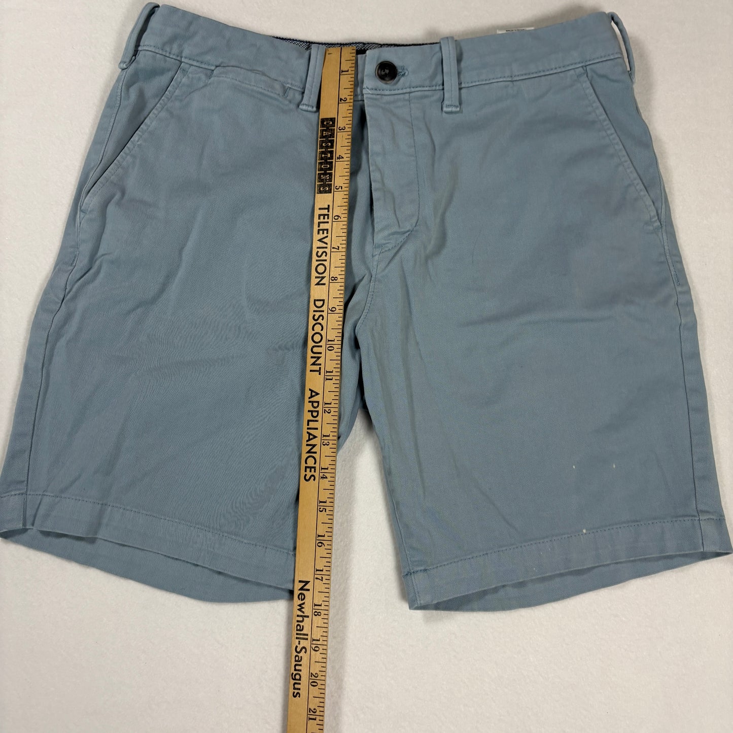 Express Shorts Mens 32 Blue Slim Fit Chino Casual Flat Front Summer Style