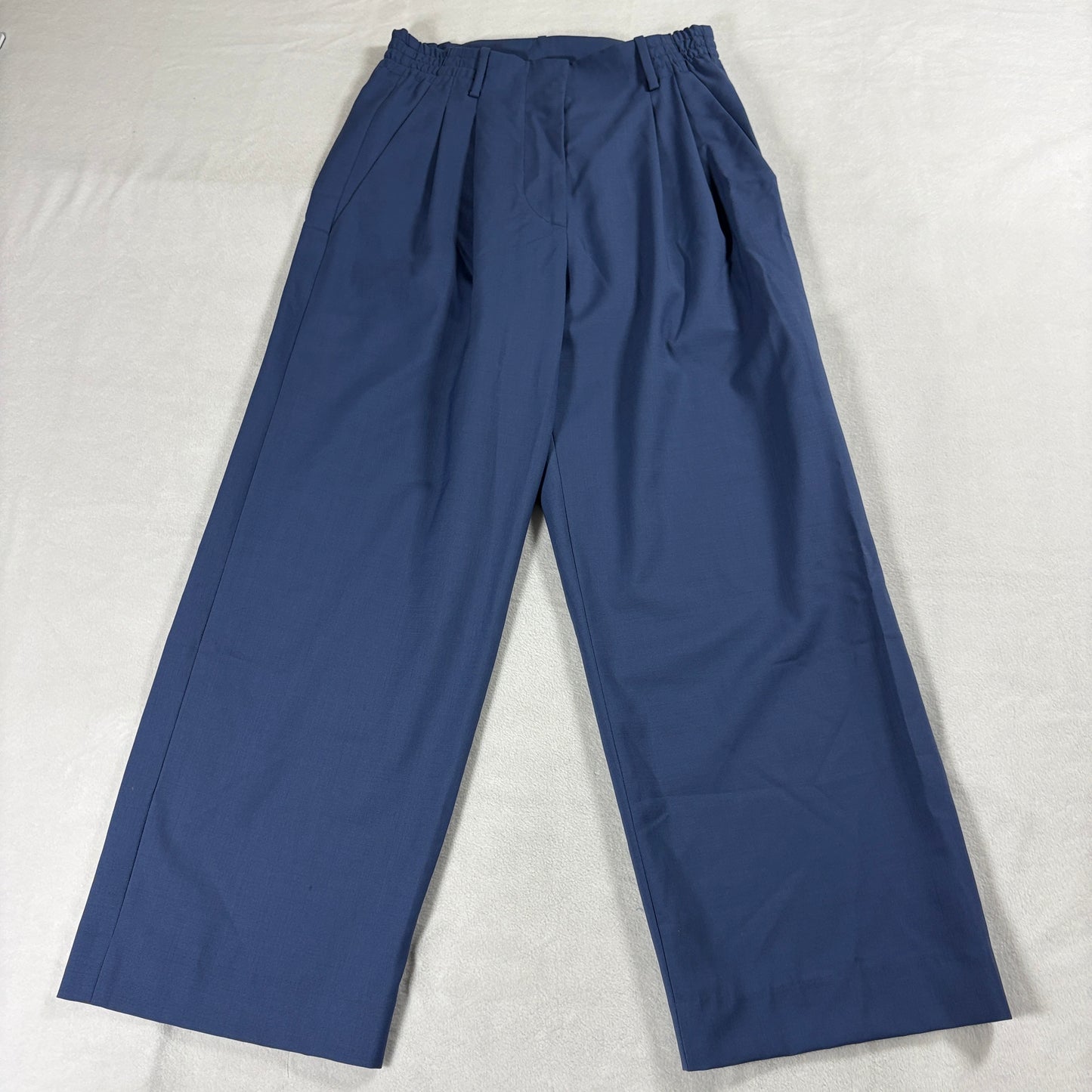 Pleated Dress Pants Wool Wide Leg Formal John Foster T1 Fits Like 26X25 Blue