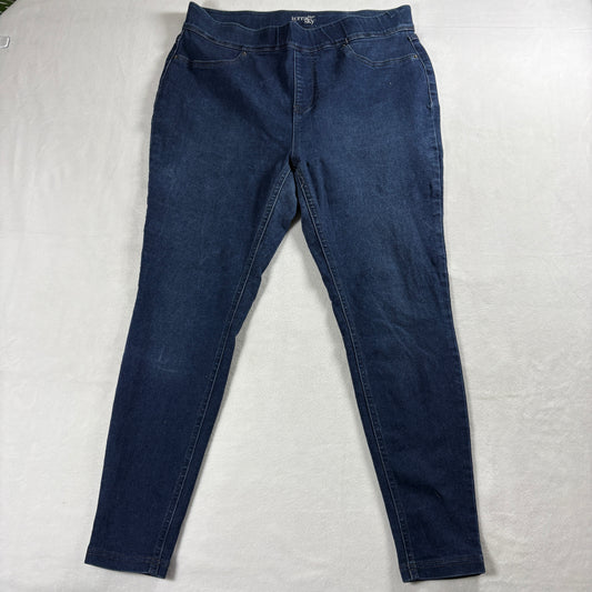 Terra Sky Jeans Womens 14W OX Skinny Stretch Dark Wash Casual Denim Pants Curved