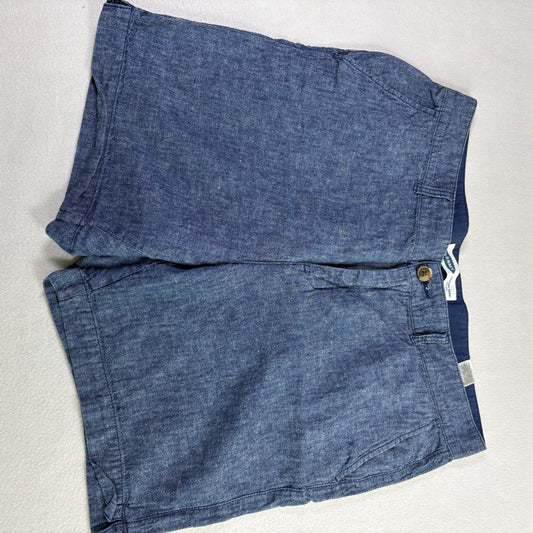 Old Navy Womens Shorts 12 Blue Linen Blend Everyday High Rise Casual Summer