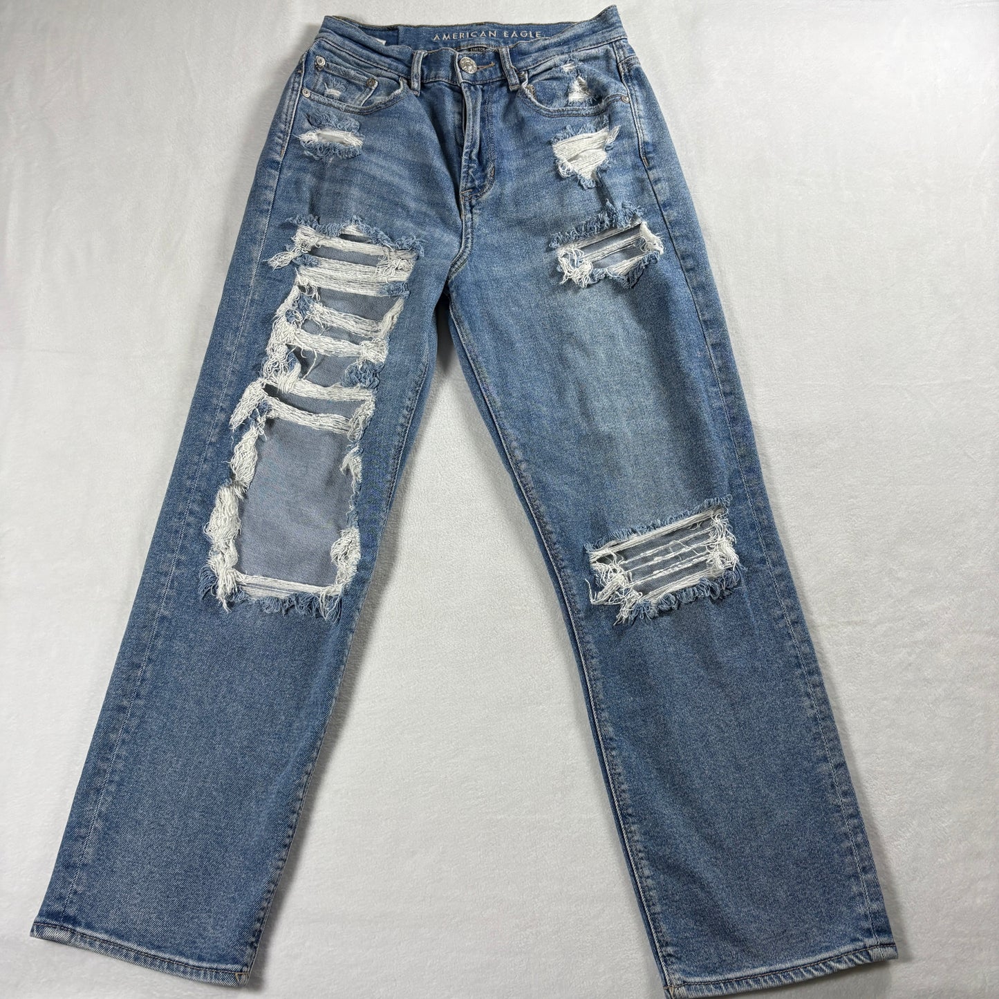 American Eagle Jeans Womens 4 Regular Distressed Stretch Denim Y2K Casual Fit AE