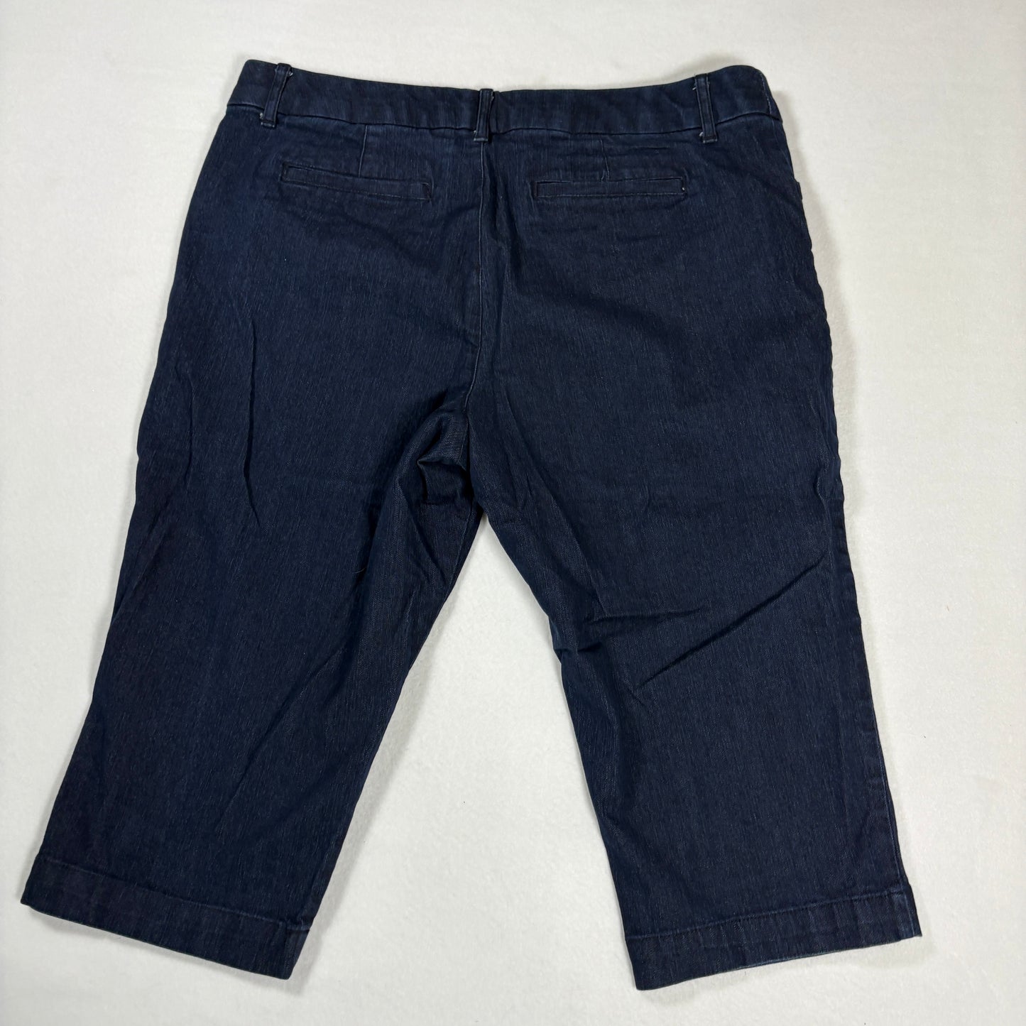 St Johns Bay Capri Jeans Womens 14P Dark Wash Stretch Denim Cropped Pants