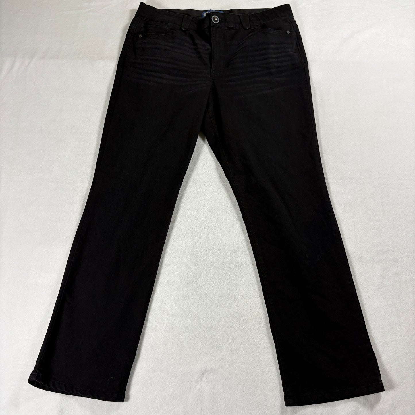 Straight Leg Jeans Democracy AbSolution Tag 16 Fits 36X30 Black Stretch Denim