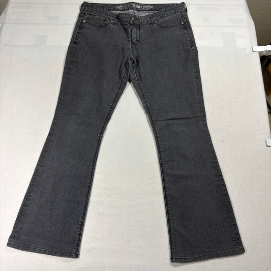 Express Jeans Womens 10R 33x29 Gray Bootcut Stretch Denim Mid Rise Casual Pants