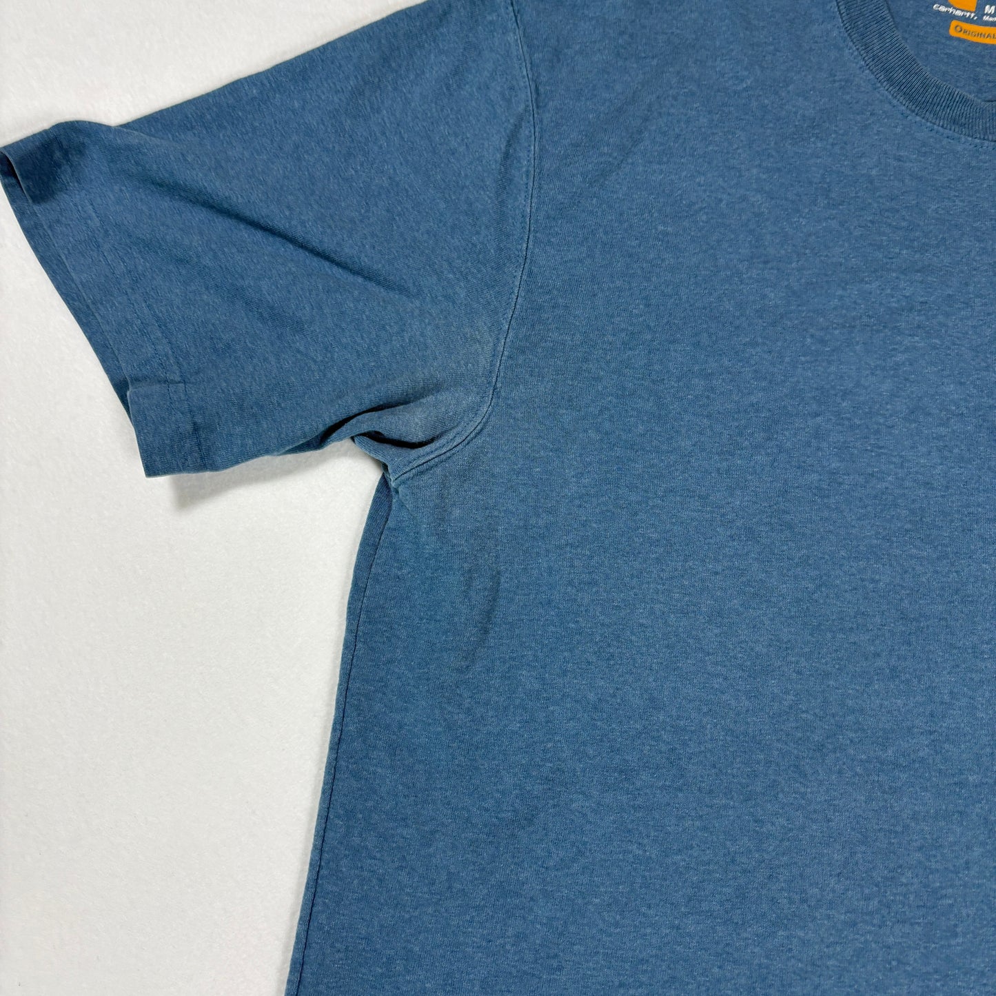 Carhartt Pocket T-Shirt Mens M Blue Workwear Original Fit Heavyweight Tee