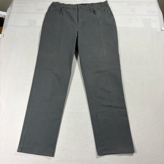 Gloria Vanderbilt Amanda Pants Womens 10 Gray Stretch Straight Leg Denim Jeans