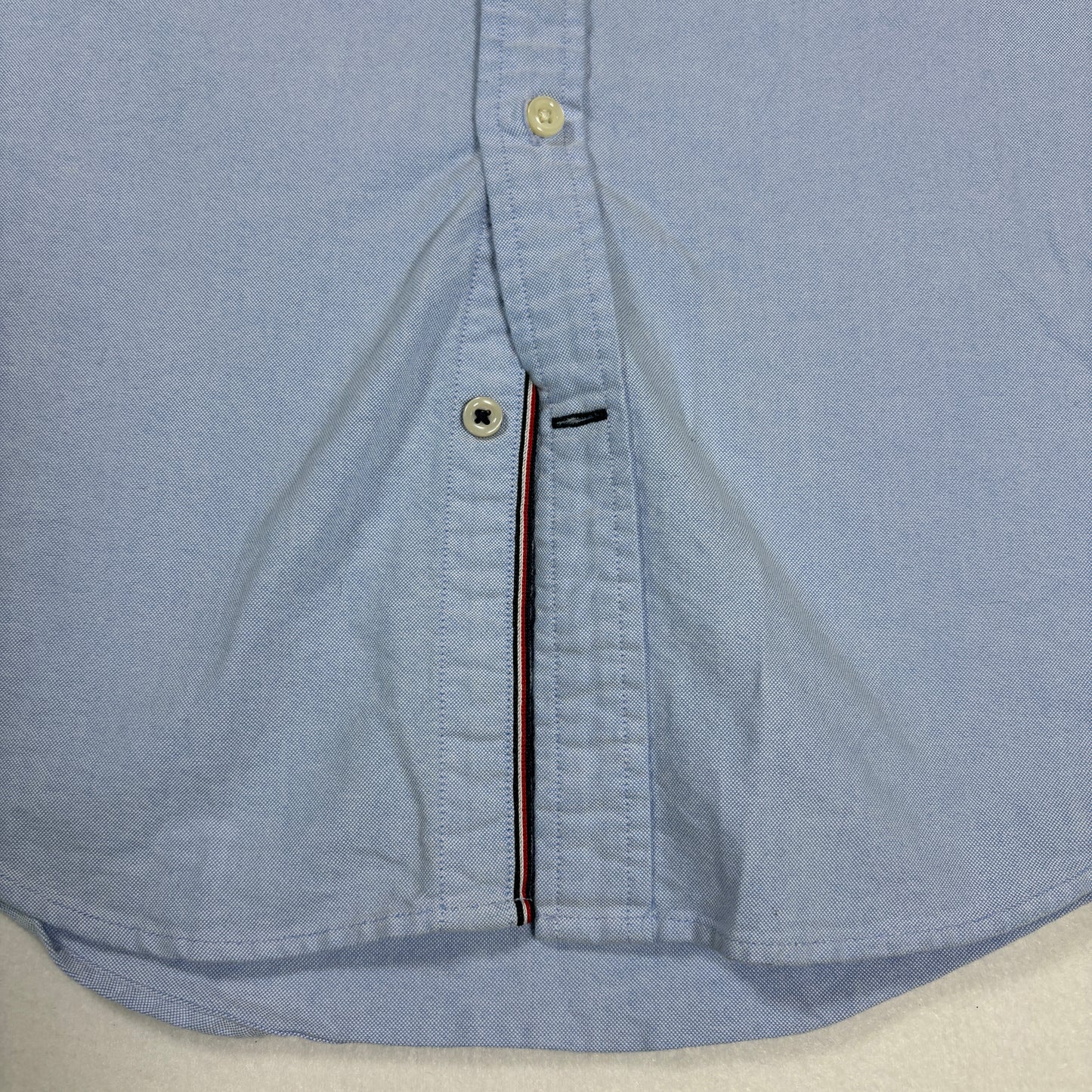 Tommy Hilfiger Shirt Mens M Blue Oxford Button Down Custom Fit Long Sleeve