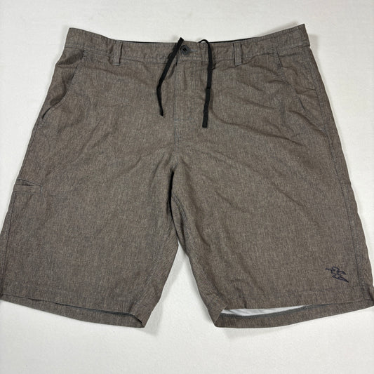 Hybrid Board Shorts Mens Size 38 Brown Swim Surf Casual Quick Dry Activewear