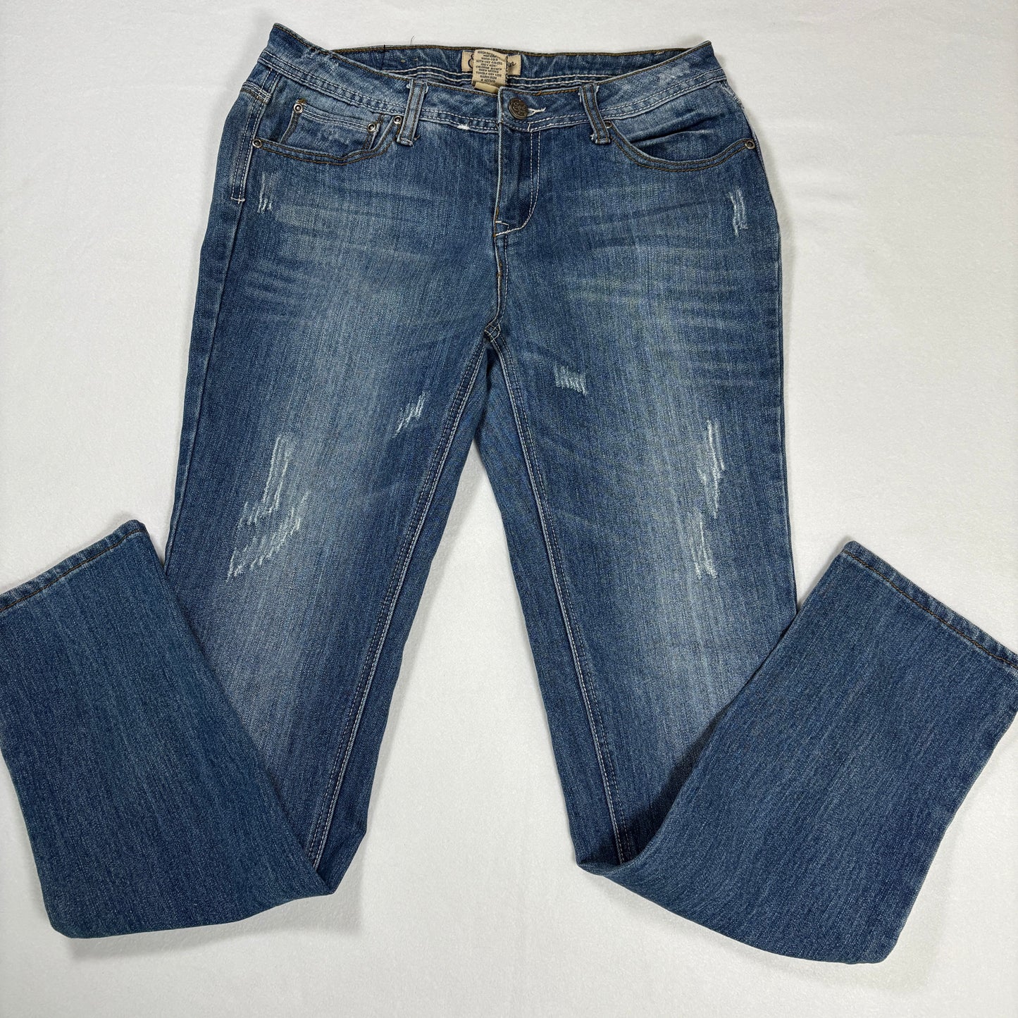 Earl Jean Jeans Women’s Size 6 Bootcut Distressed Blue Denim Stretch Casual