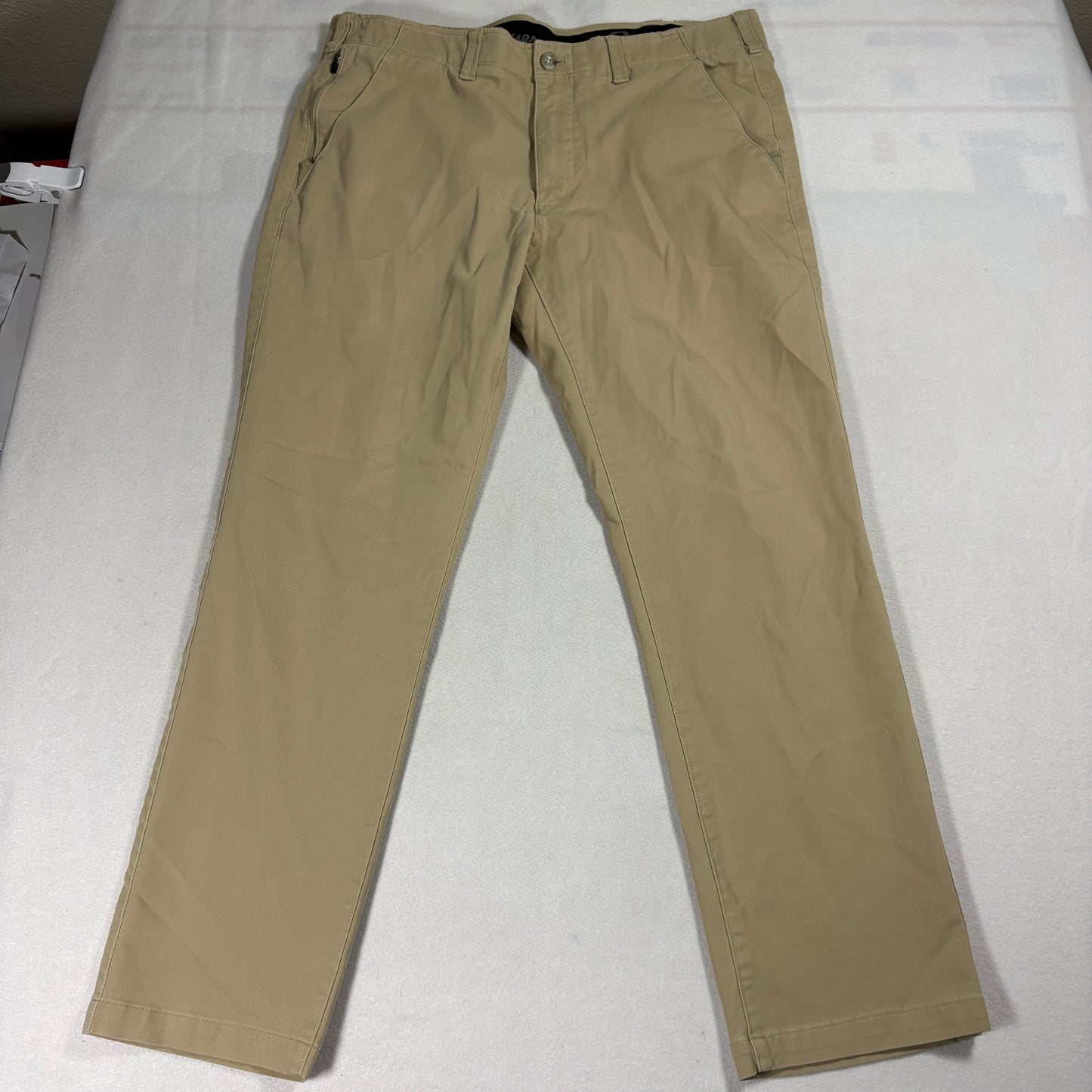 Eddie Bauer Chino Pants Mens 38x32 Khaki Stretch Straight Leg Casual