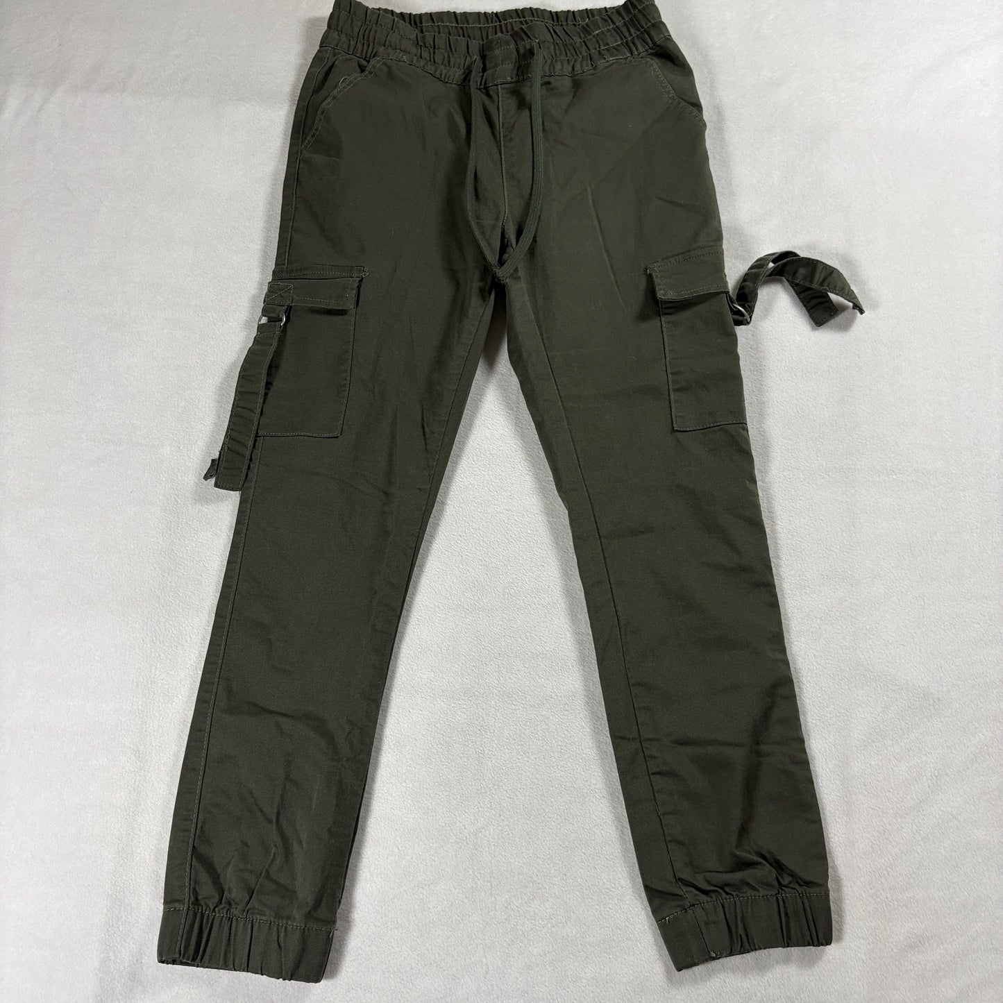 Cargo Jogger Pants Olive Green V.I.P Tag 9/10 Fits Like 26X25 Utility Stretch
