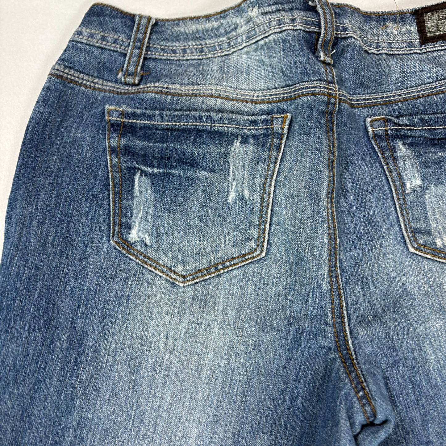 Earl Jean Jeans Women’s Size 6 Bootcut Distressed Blue Denim Stretch Casual