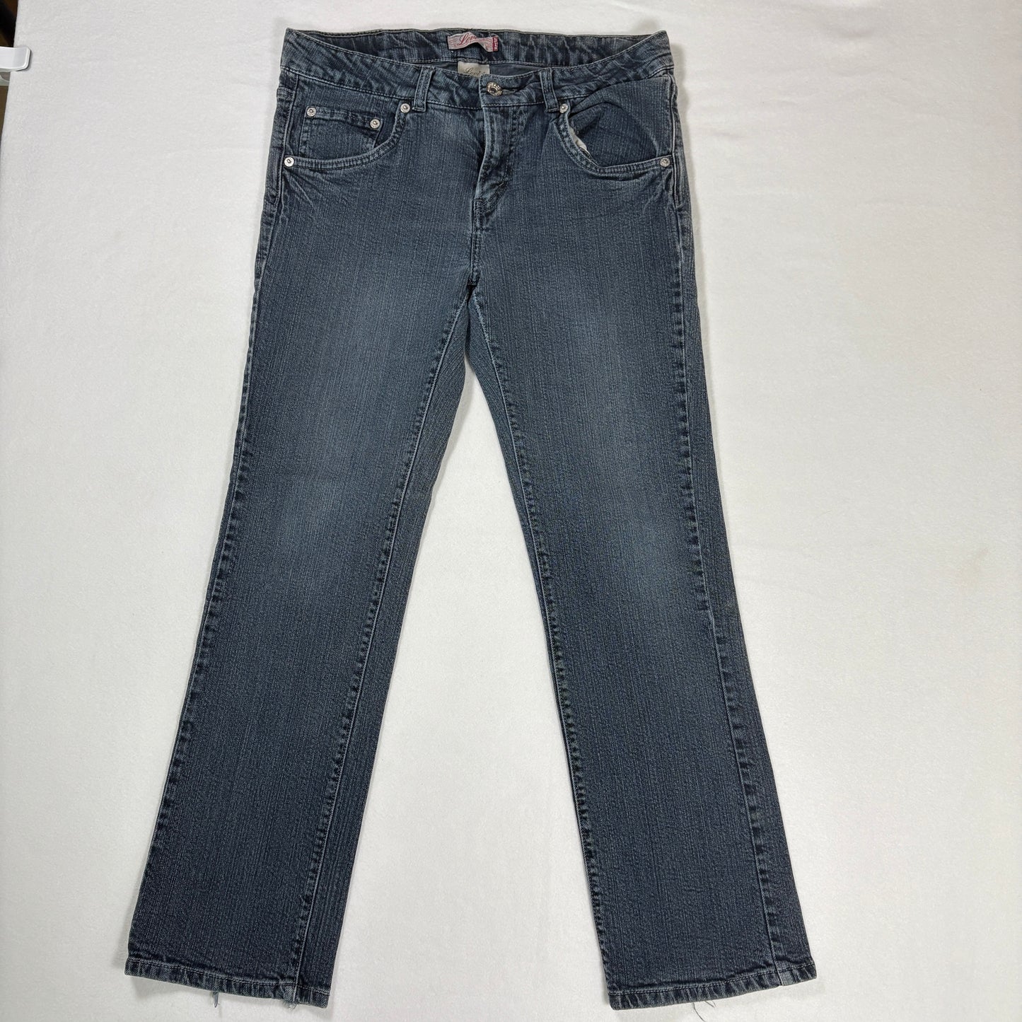 Levi’s Jeans Women’s 14 Plus Gray Straight Leg Stretch Mid Rise Denim Casual