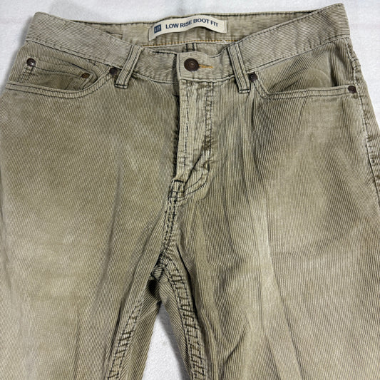 Gap Corduroy Pants Mens 30x32 Beige Low Rise Boot Fit Vintage Y2K Retro