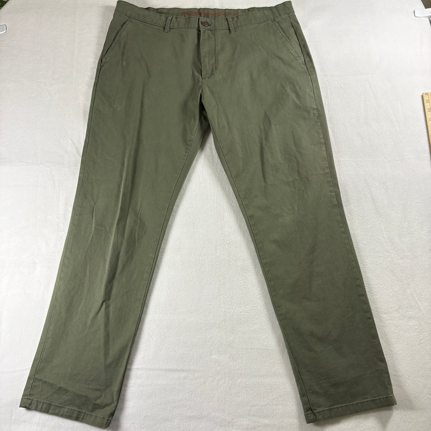 Weatherproof Vintage Pants Mens 36X32 Green Slim Stretch Casual Chino Streetwear