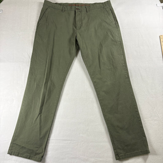 Weatherproof Vintage Pants Mens 36X32 Green Slim Stretch Casual Chino Streetwear