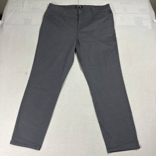Buffalo Skinny Pants Womens 12/32 Gray Mid Rise Stretch Ankle Grazer Trendy Soft