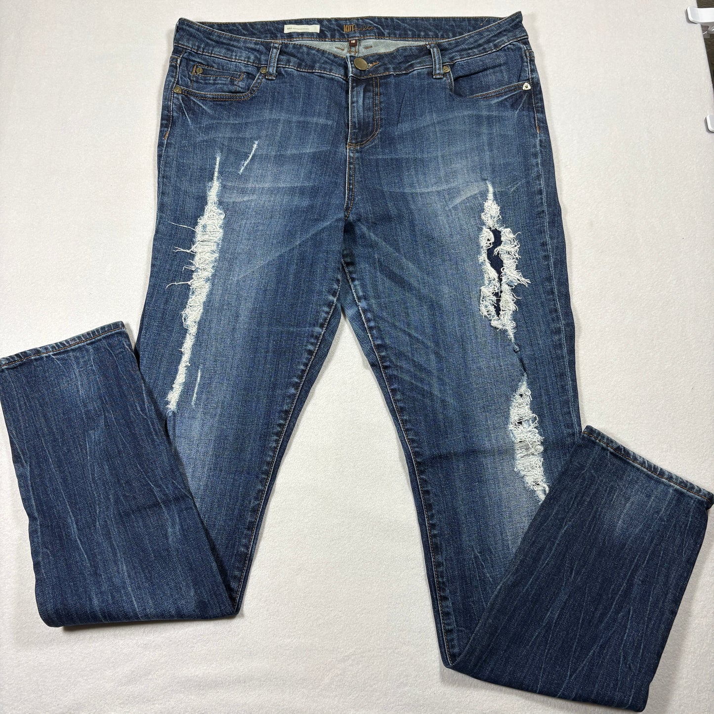 Kut From The Kloth Womens Jeans Size 16 Distressed Skinny Blue Denim Y2K Grunge