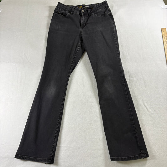 Lee Jeans Womens 8 Short Black Curvy Fit Bootcut Stretch Retro Denim Vintage Y2K